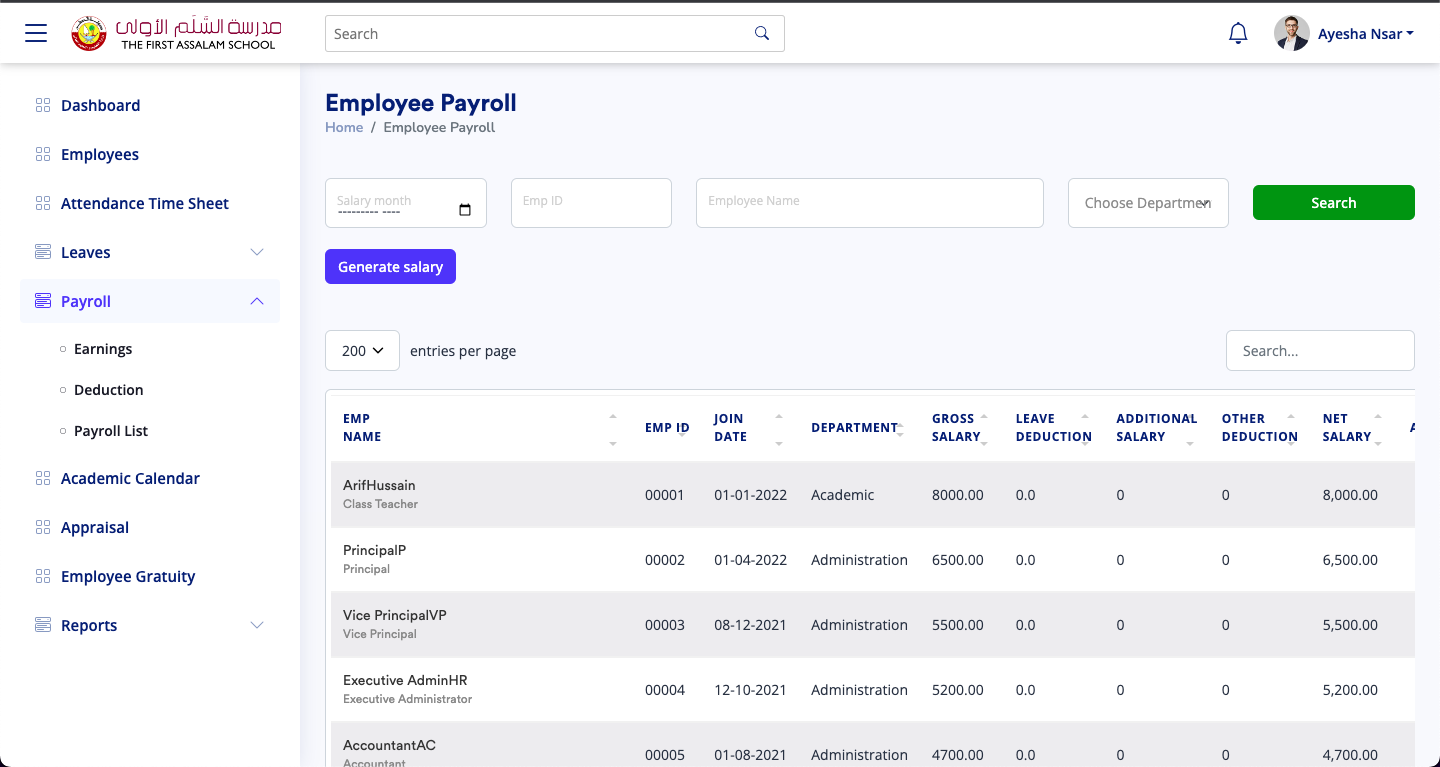 Payroll processing and salary management HRMS software Qatar